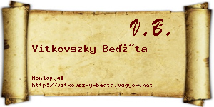 Vitkovszky Beáta névjegykártya
