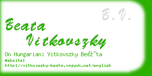 beata vitkovszky business card